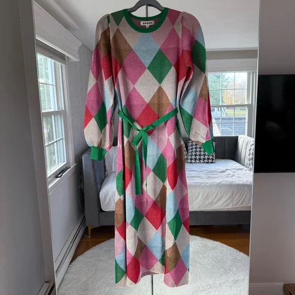 Boden Crew Metallic Jacquard Dress 8 - Picture 5 of 13